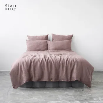 Lenjerie de pat roz din in pentru pat dublu/extinsa 200x220 cm - Linen Tales imagine