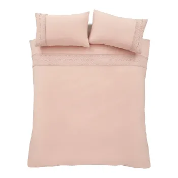 Lenjerie de pat roz pentru pat de o persoana 135x200 cm Broderie Anglaise - Catherine Lansfield imagine