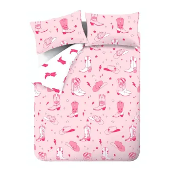 Lenjerie de pat roz pentru pat de o persoana 135x200 cm Cowgirl Boot - Sassy B imagine