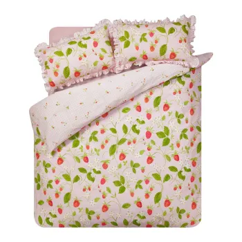 Lenjerie de pat roz pentru pat de o persoanA135x200 cm Strawberry Frills aEURCatherine Lansfield imagine