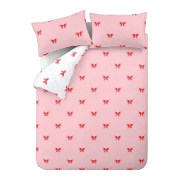 Lenjerie de pat roz pentru pat dublu 200x200 cm Dotty Bows - Sassy B imagine
