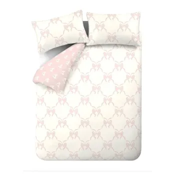 Lenjerie de pat roz pentru pat dublu 200x200 cm Pretty Bows - Catherine Lansfield imagine