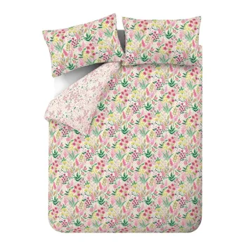 Lenjerie de pat roz pentru pat dublu/extinsa 230x220 cm Tilly Floral - Catherine Lansfield imagine