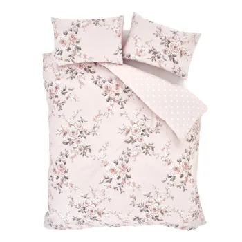 Lenjerie de pat roz pentru pat dublu/extinsa 260x220 cm Canterbury Floral - Catherine Lansfield imagine