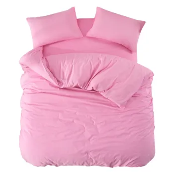 Lenjerie de pat roz pentru pat dublu/extinsa cu cearceaf inclus/cu 4 piese 200x220 cm Classic - Mila Home imagine