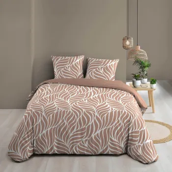 Lenjerie de pat roz prafuit din bumbac pentru pat dublu/extinsa cu 3 piese 240x220 cm Morgane - douceur d'interieur imagine