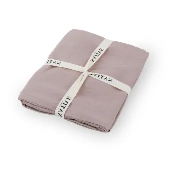 Lenjerie de pat roz prafuit din in pentru pat de o persoana 135x200 cm Blush - Native Natural imagine