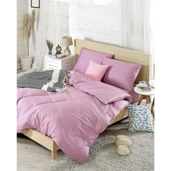 Lenjerie de pat roz prafuit pentru pat de o persoana 200x140 cm Duz - Mijolnir imagine