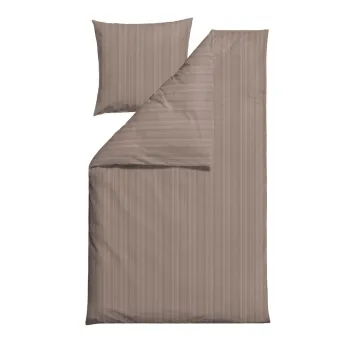 Lenjerie de pat taupe din damasc pentru pat de o persoana 140x200 cm Noble - Sodahl imagine