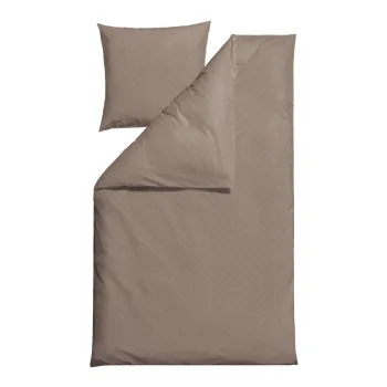 Lenjerie de pat taupe din damasc pentru pat de o persoana 140x200 cm Tiles - Sodahl imagine