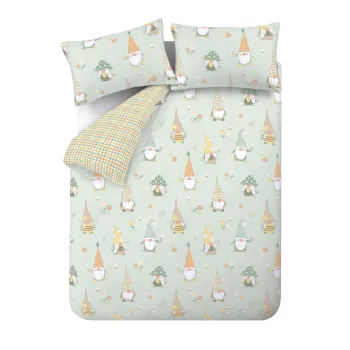Lenjerie de pat verde-deschis pentru pat dublu/extinsa 230x220 cm Spring Gonks - Catherine Lansfield imagine