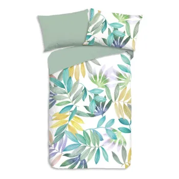 Lenjerie de pat verde din bumbac pentru pat de o persoana 140x200 cm Marcus - Good Morning imagine