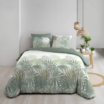 Lenjerie de pat verde din bumbac pentru pat dublu/extinsa 240x220 cm Nymea - douceur d'interieur imagine