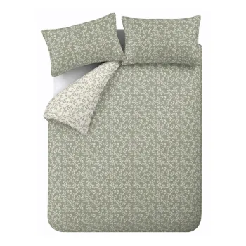 Lenjerie de pat verde din bumbac percal pentru pat dublu/extinsAcu 3 piese 230x220 cm Shadow Leaves aEURBianca imagine