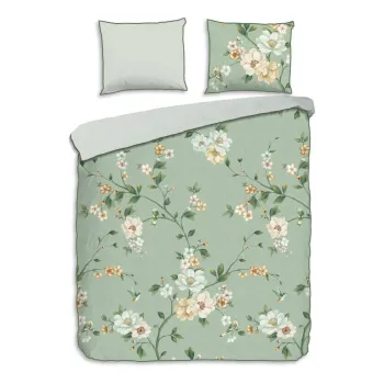 Lenjerie de pat verde din bumbac satinat pentru pat dublu/extinsa 200x220 cm Sizena - Descanso imagine