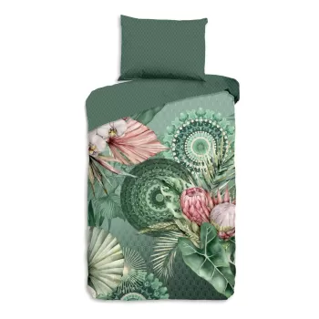 Lenjerie de pat verde din flanela 140x200 cm - HIP imagine