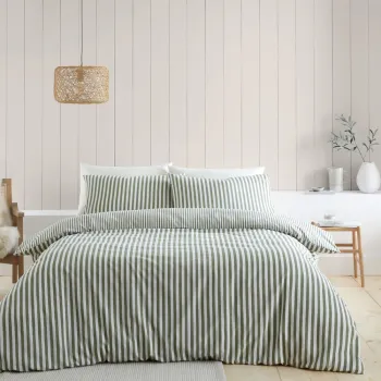 Lenjerie de pat verde din flanela pentru pat dublu 200x200 cm - Catherine Lansfield imagine