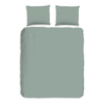 Lenjerie de pat verde din flanela pentru pat dublu/extinsa 240x220 cm - Good Morning imagine