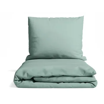 Lenjerie de pat verde din microsatin pentru pat dublu 200x200 cm Basic - Bonami Essentials imagine