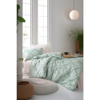 Lenjerie de pat verde pentru pat de o persoana 140x200 cm Post - Mijolnir imagine