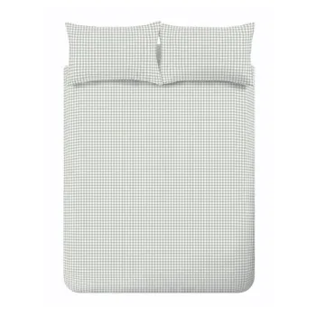 Lenjerie de pat verde pentru pat dublu cu 3 piese 200x200 cm Bamford Gingham Check aEURCatherine Lansfield imagine