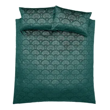 Lenjerie de pat verde pentru pat dublu, extinsa 230x220 cm Art Deco Pearl - Catherine Lansfield imagine