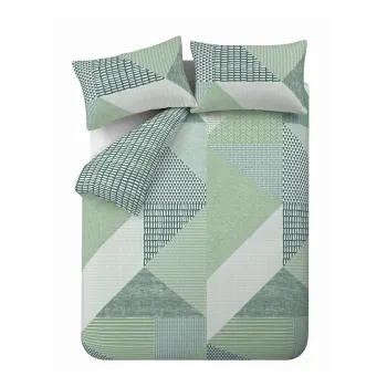 Lenjerie de pat verde pentru pat dublu/extinsa 230x220 cm Larsson Geo - Catherine Lansfield imagine