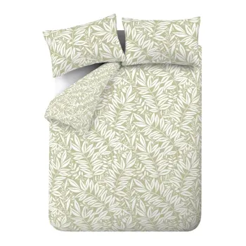 Lenjerie de pat verde pentru pat dublu/extinsa 230x220 cm Sorrel Leaves - Catherine Lansfield imagine