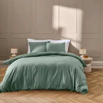 Lenjerie de pat verde pentru pat dublu, extinsa 240x220 cm Linella - douceur d'interieur imagine