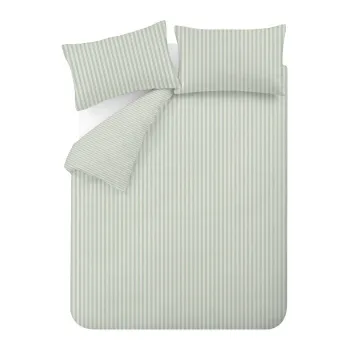 Lenjerie de pat verde pentru pat dublu/extinsAcu 3 piese 230x220 cm Epping Textured Stripe aEURCatherine Lansfield imagine