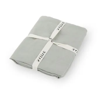 Lenjerie de pat verde prafuit din in pentru pat de o persoana 135x200 cm Stone - Native Natural imagine