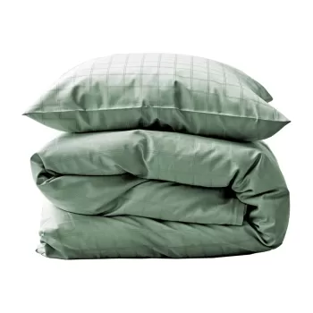 Lenjerie de pat verde/verde-deschis din damasc pentru pat de o persoana 140x200 cm Clear - Sodahl imagine