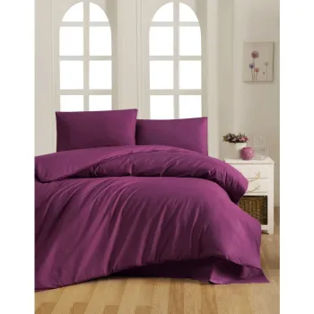 Lenjerie de pat violeta din bumbac ranforce pentru pat de o persoana 140x200 cm - Mijolnir imagine
