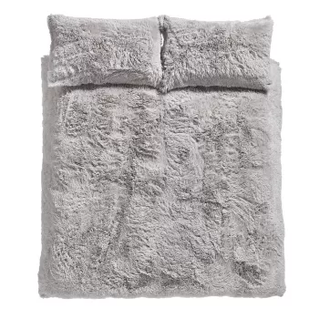 Lenjerie gri pentru pat dublu/extinsa 230x220 cm Cuddly Deep Pile - Catherine Lansfield imagine