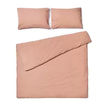 Lenjerie pentru pat dublu din bumbac stonewashed Bonami Selection, 200 x 220 cm, maro natural imagine