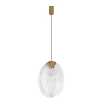 Lustra alamie LED din otel cu abajur din sticla Shelina - Nova Luce imagine