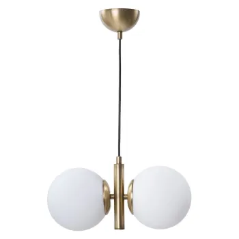 Lustra alb-auriu cu abajur din sticla o 15 cm Monera - Squid Lighting imagine