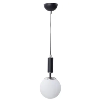 Lustra alb-negru cu abajur din sticla o 15 cm Hector - Squid Lighting imagine