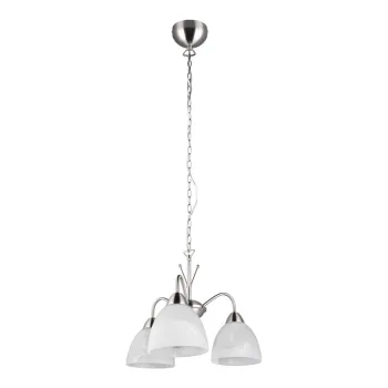 Lustra alba/argintie cu abajur din sticla o 43 cm Dobby - Trio imagine