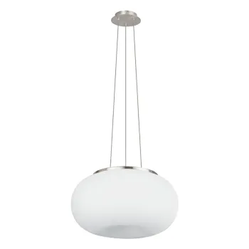 Lustra alba/argintie cu abajur din sticla o 44,5 cm OPTICA - EGLO imagine