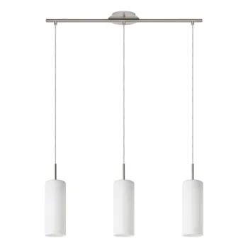 Lustra alba/argintie cu abajur din sticla TROY 3 - EGLO imagine