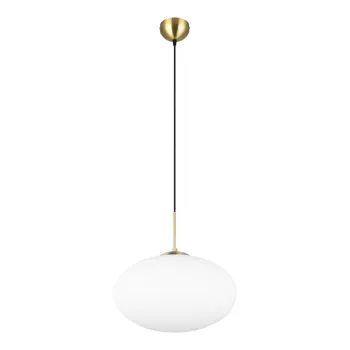 Lustra alba/aurie cu abajur din sticla o 40 cm Fomento - Trio imagine