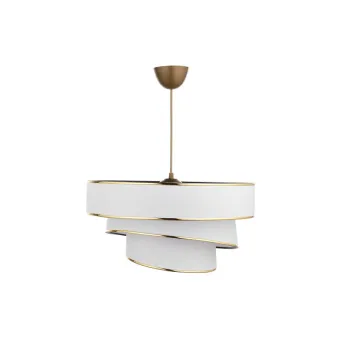 Lustra alba/aurie cu abajur textil o 40 cm Couper - Opviq lights imagine