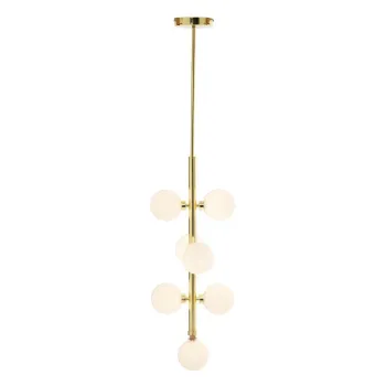 Lustra alba/aurie din metal cu abajur din sticla o 27 cm Trieste - Premier Housewares imagine