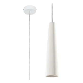 Lustra alba cu abajur din ceramica o 8 cm Alverna - Nice Lamps imagine