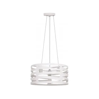 Lustra alba cu abajur din metal Marisa - GTV imagine