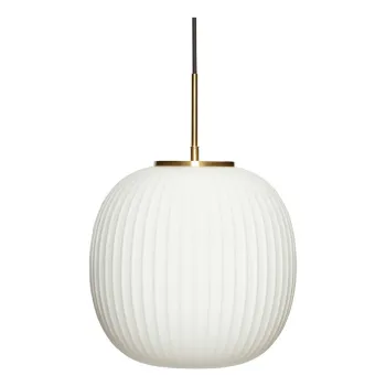 Lustra alba cu abajur din sticla o 32 cm Serene - Hubsch imagine