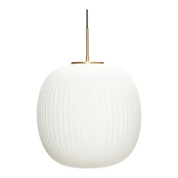 Lustra alba cu abajur din sticla o 40 cm Serene - Hubsch imagine