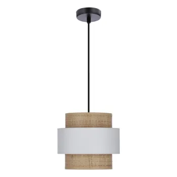 Lustra alba-in culoare naturala cu abajur din ratan o 20 cm Rattan - Candellux Lighting imagine