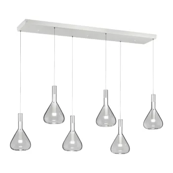 Lustra alba LED cu abajur din sticla Cipera - CINQUE imagine